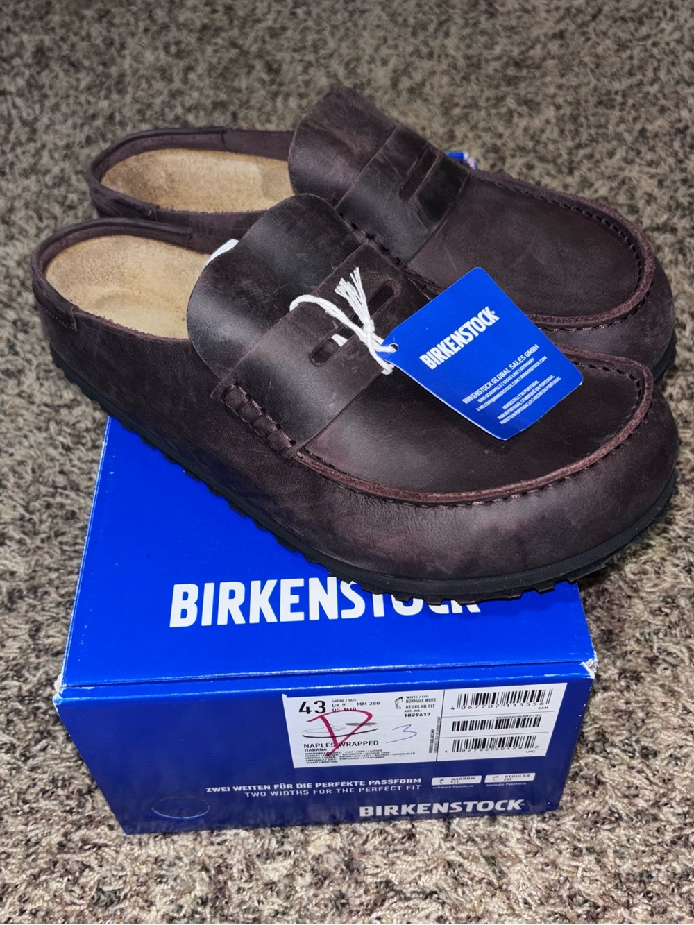 Birkenstock Naples Wrapped Oiled Leather Clogs Men's US 10 EU 43 Habana